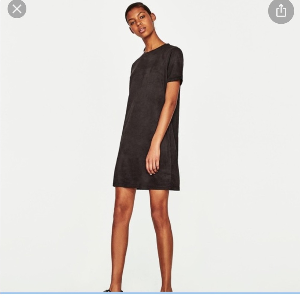 Zara | Suede Effect Tshirt Dress - Size S